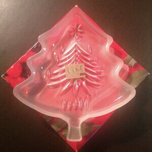 Mikasa Yuletide Tree Frosted Candy Dish 5 Inches  Vintage